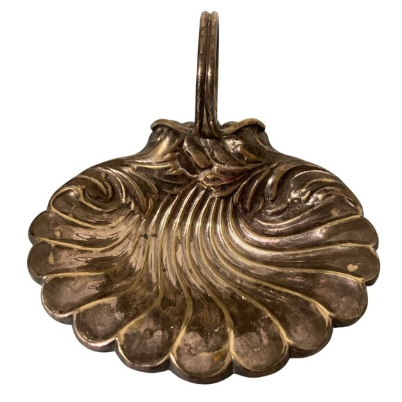 Antique Victorian Silver Plated Figural Shell Master Salt Dish - Picture 2 of 7